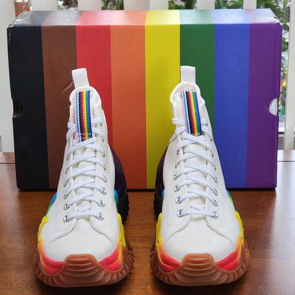 Converse Men's Run Star Motion CX Platform Pride A02262C Egret/Court Purple - Picture 3 of 13